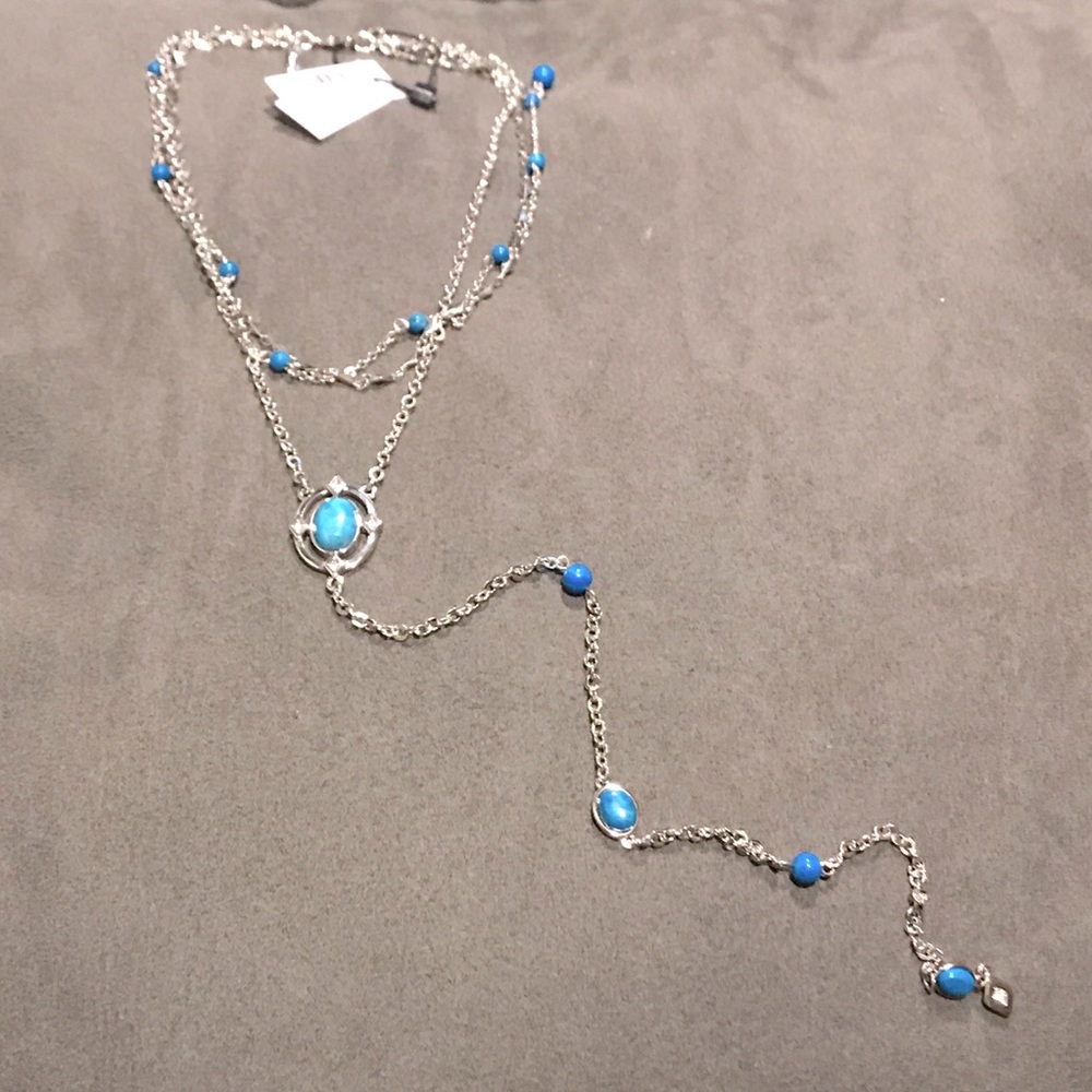 WHBM Semiprecious Blue Howlite Necklace